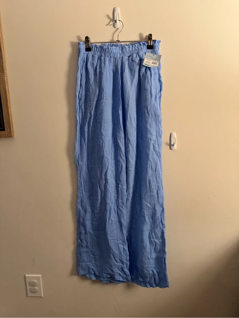 Target Women’s Light Blue Drawstring Wide-Leg Gauze Pant